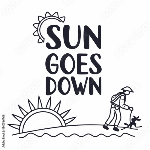 Sun Goes Down typography t-shirt design