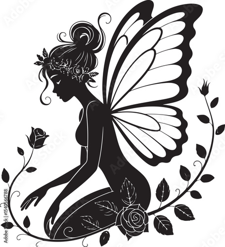afro fairy, fairy silhouette, black fairy, natural hair fairy, afro hair, magic fairy, enchanted fairy, fantasy silhouette, whimsical fairy, fairy wings, dark skin fairy, cultural fairy, magical girl,