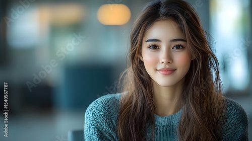 Wallpaper Mural Empathetic Asian therapist in a modern office attentively listening to a client with a warm expression Torontodigital.ca