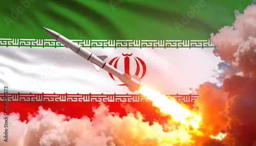 Iranian flag During Missile Strike