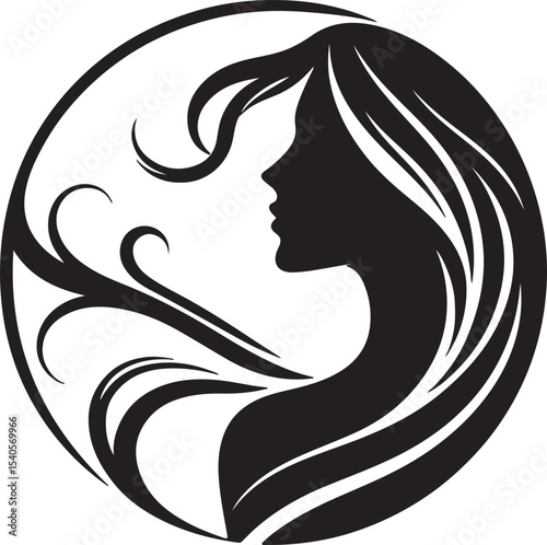 Minimalist Woman Profile Silhouette Inside Circle Frame

Modern Woman Head Silhouette – Elegant Beauty Vector

