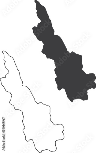 bantam lake map silhouette design vector art illustration isolated on transparent background.