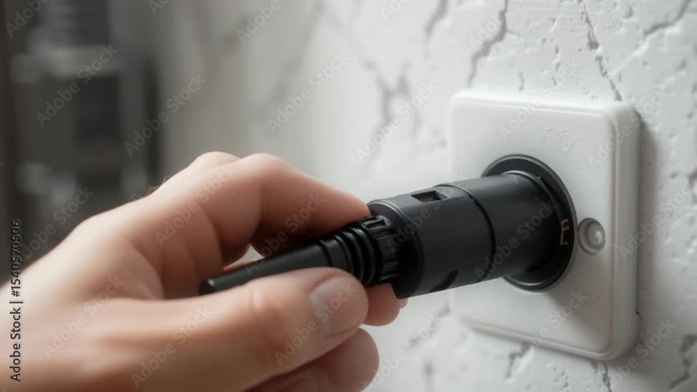 Connecting an Electrical Plug to a Wall Outlet: A Series of Frames