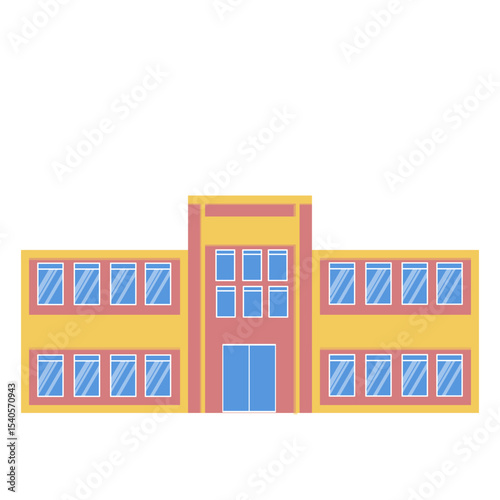 Modern school building illustration