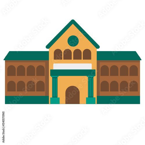 Old school building illustration