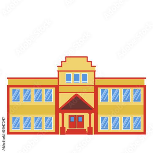 Modern school building illustration