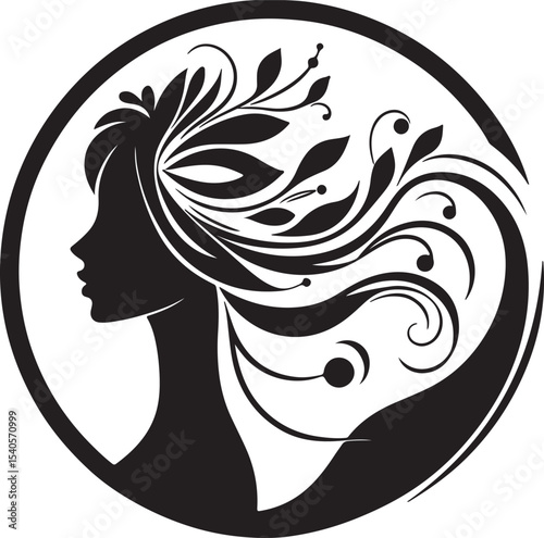 Modern Woman Head Silhouette – Elegant Beauty Vector

Graceful Lady Silhouette with Long Hair – Fashion Vector Art

Minimalist Woman Profile Silhouette Inside Circle Frame

