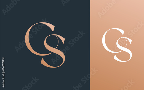 Initial letter CS SC logo design vector illustration for couple, wedding, and business