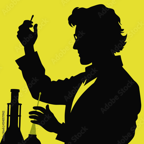 Silhouette of a Scientist Exploring the World of Scientific Discovery and Innovation