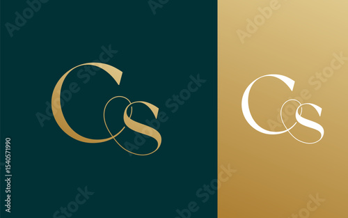Initial letter CS SC logo design vector illustration for couple, wedding, and business