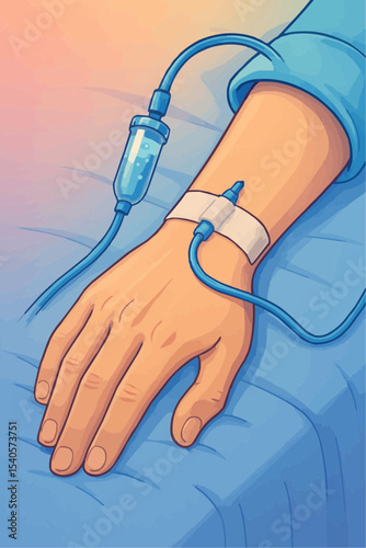 IV Drip Illustration Medical Treatment and Healthcare
