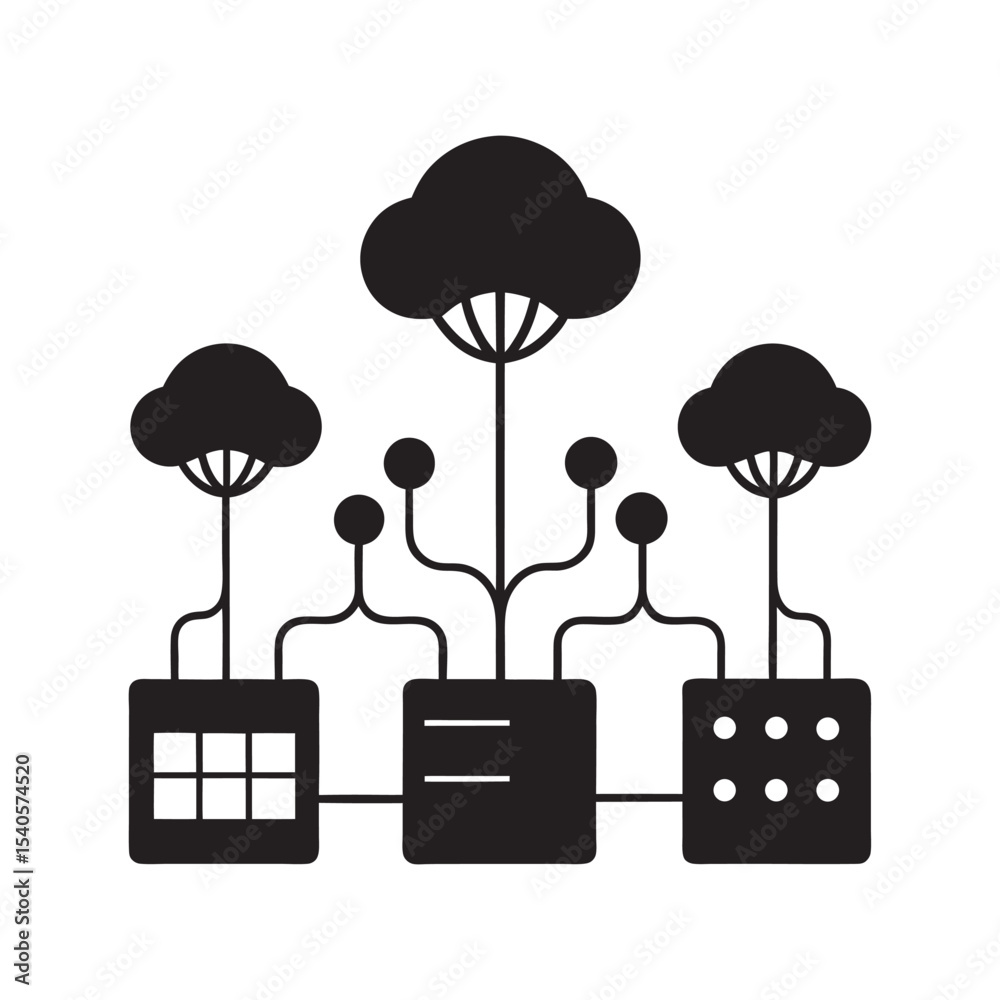 Poster Fungal Biocomputing Network Diagram Silhouette – Wall Art ...