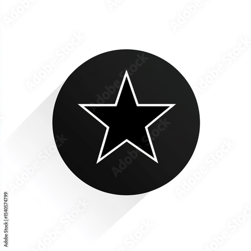Free Download An icon of a black star inside a circle, featuring a simple and minimalistic design on a white background, rendered in high-resolution vector style with flat colors and high contrast - GFXLoad
