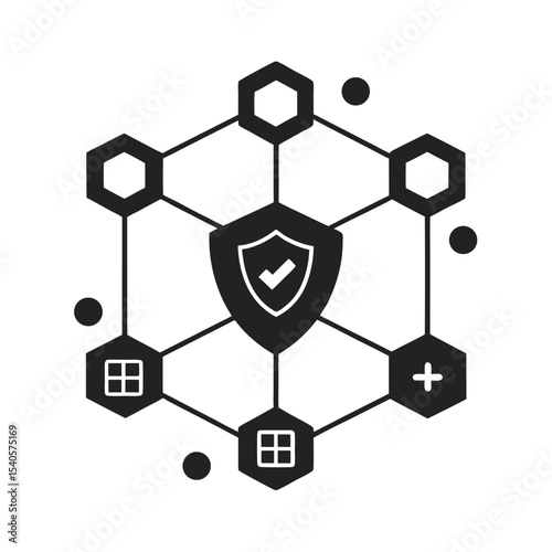 Post Quantum Blockchain Technology Silhouette