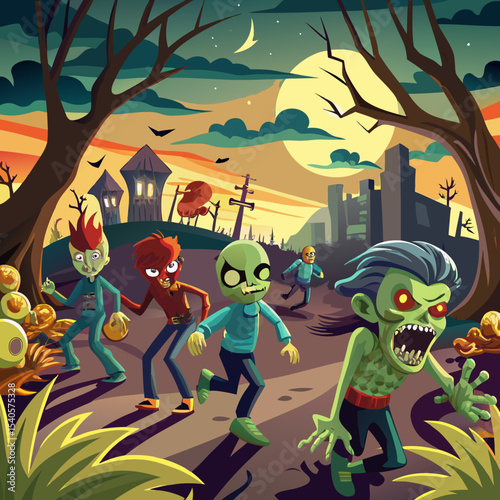 cartoon illustration of a halloween