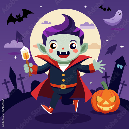 halloween background with witch