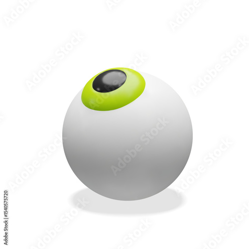 Minimal 3D cartoon eyeball with glossy pupil and clean design. Great for Halloween graphics, spooky characters, children s themes, and seasonal decorations in fun vector style.