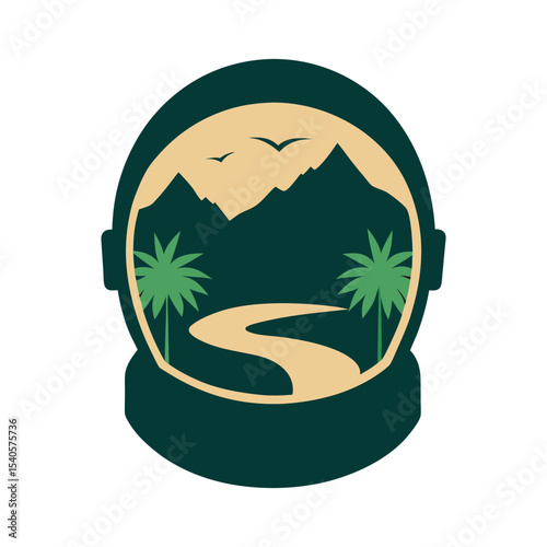 Space Helmet Ecosystem Sci Fi Silhouette