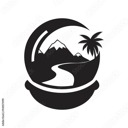Space Helmet Ecosystem Design Silhouette