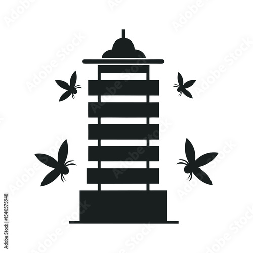 Smart Vertical Farm Structure Silhouette