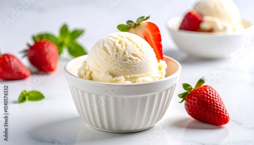 Vanilla Ice Cream with Strawberries.