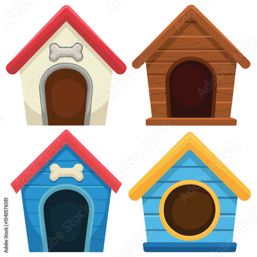 doghouse flat wooden icon isolated vector illustration on white background