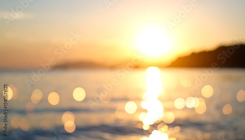 Fototapeta Naklejka Na Ścianę i Meble -  Blurred Sunset Ocean Beach.