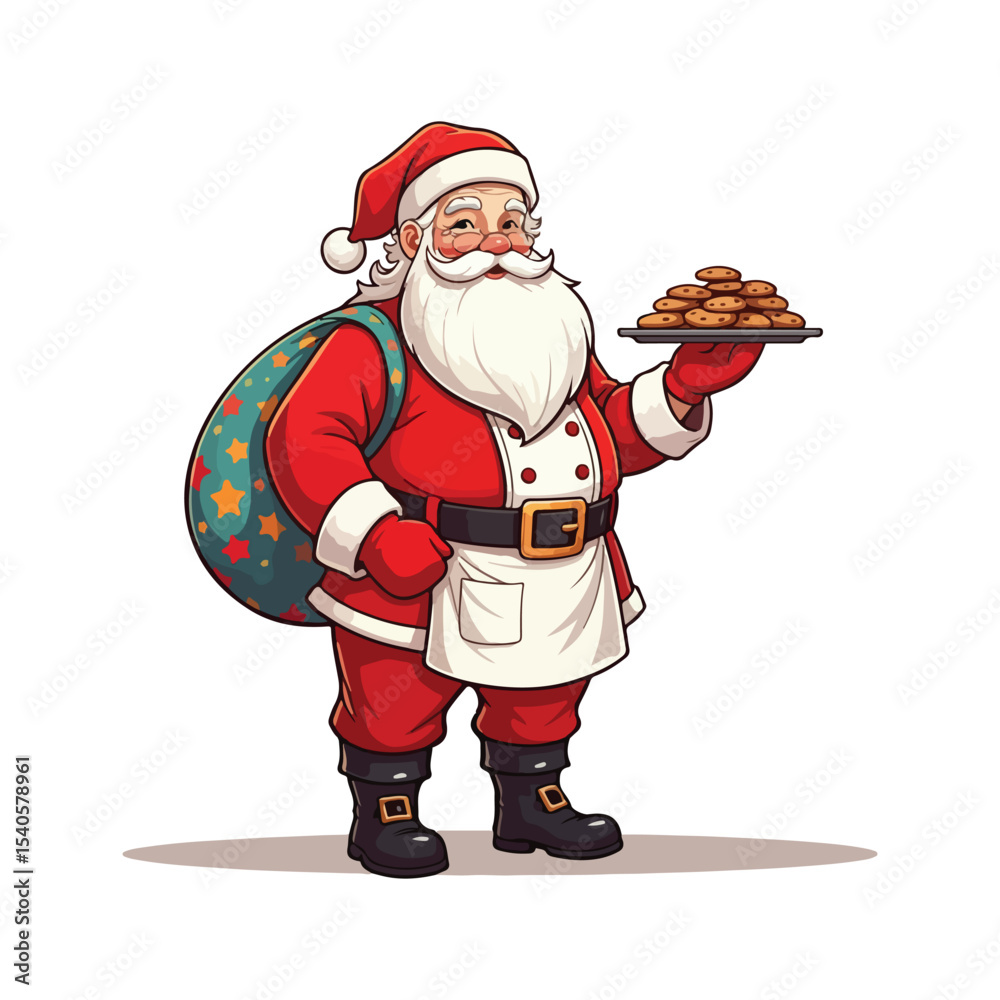 Merry Christmas card with santa claus illustartion Christmas theme with Santa