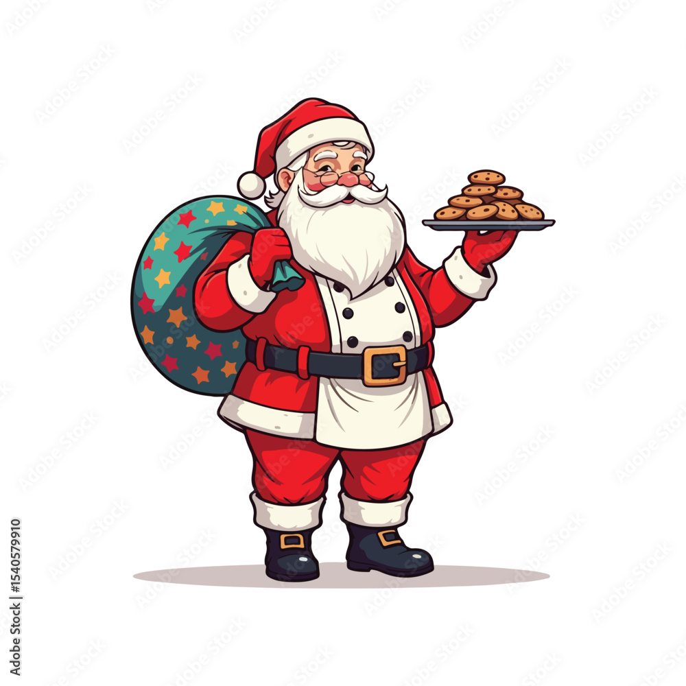 Merry Christmas card with santa claus illustartion Christmas theme with Santa