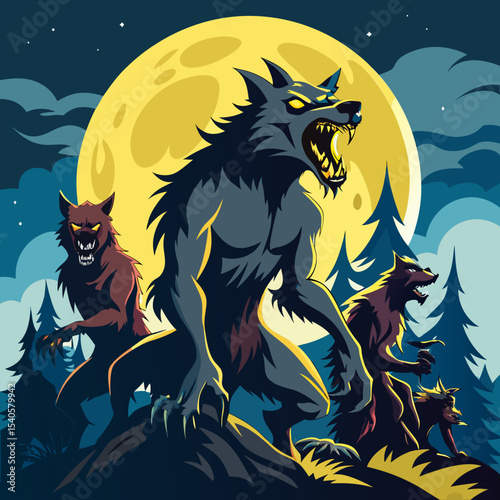 wolf howling at the moon