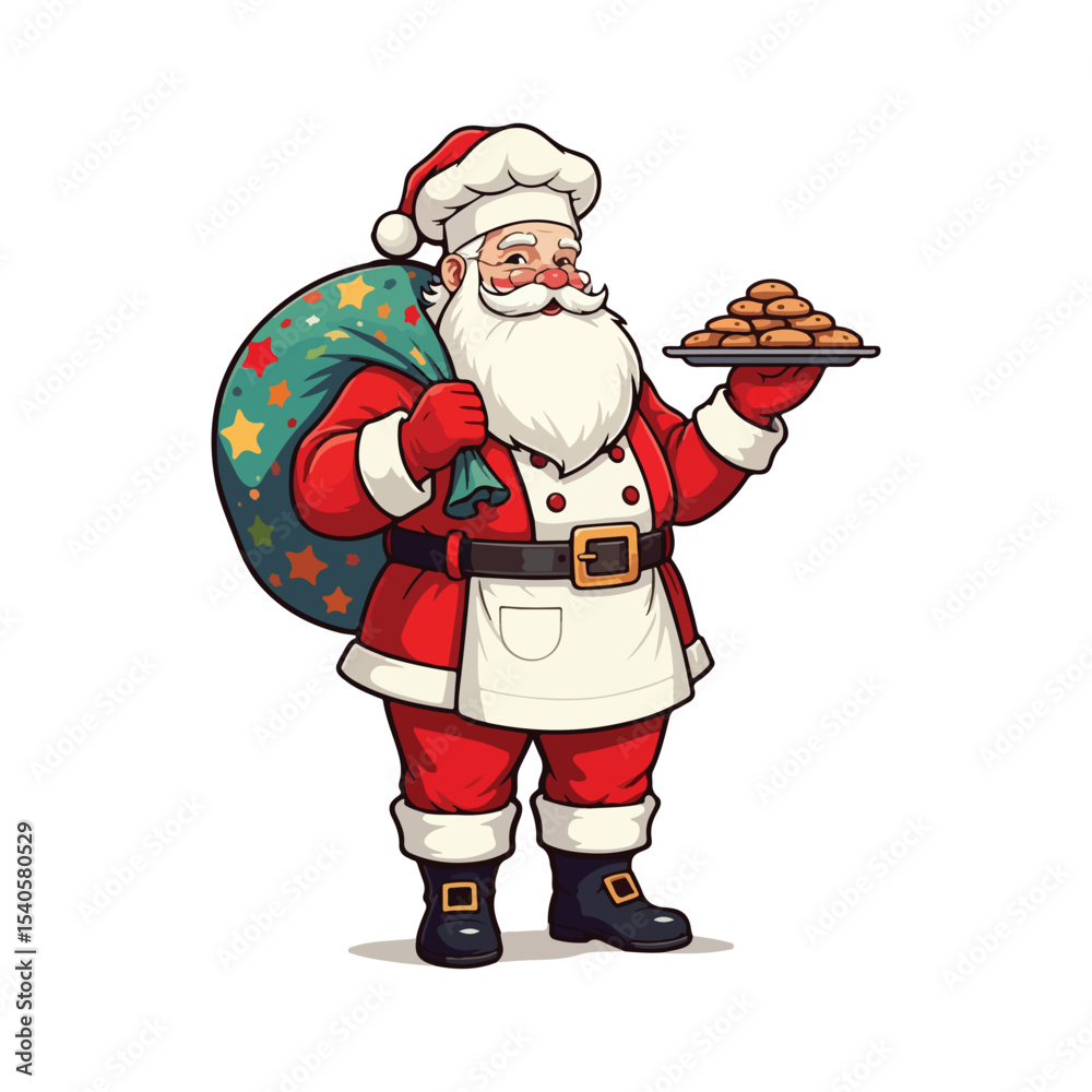 Merry Christmas card with santa claus illustartion Christmas theme with Santa