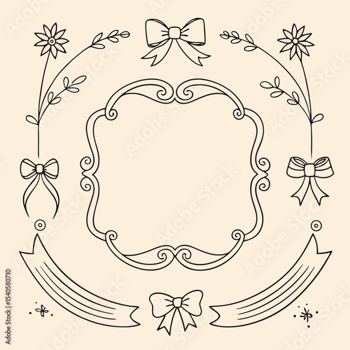 vintage frame with floral ornament