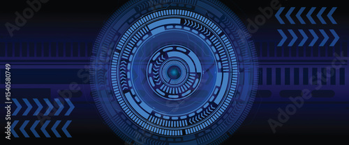 Blue technology background digital hud interface futuristic circle design abstract tech wallpaper 3d render