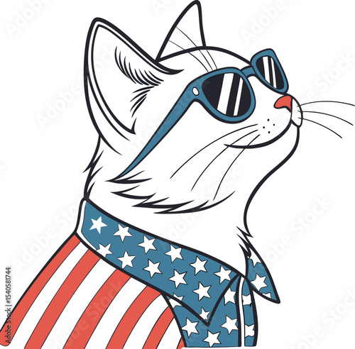Here's a single sentence for naming an image of a cat with a red ribbon:

Cute vector illustration of a cartoon cat with a red ribbon