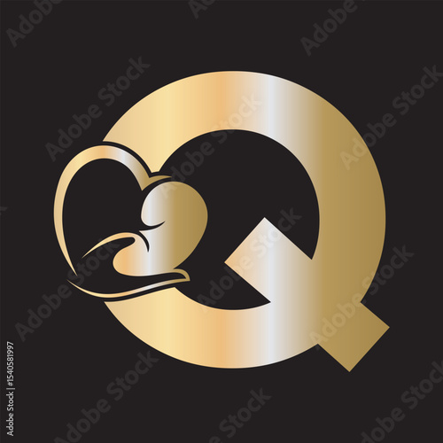 Lungs Love Logo Combine With letter Q vector template