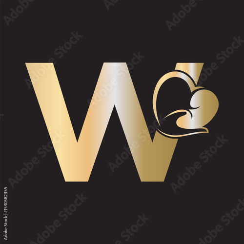 Lungs Love Logo Combine With letter W vector template