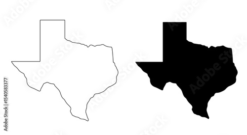 vector map of Texas isolated on a transparent background