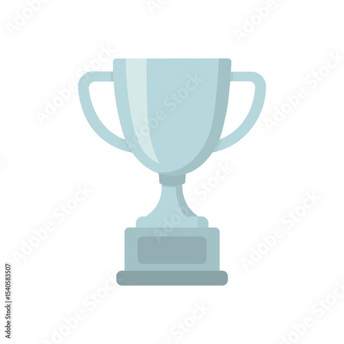 Silver Winner Trophy Cup Vector Illustration