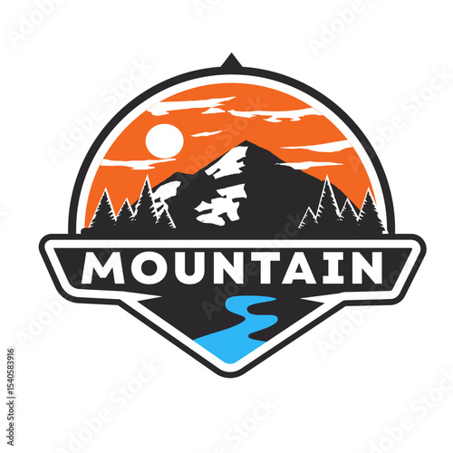 vector of mountain logo vintage
