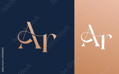 Initial letter AR RA logo design vector illustration for couple, wedding, and business
