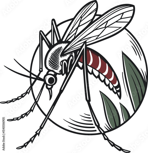 Mosquito icon and insect logo animal illustration design graphic