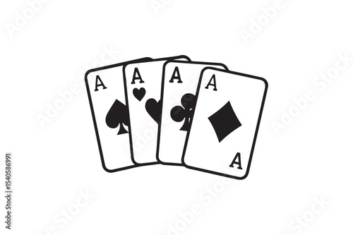 Cards silhouette on white background.01