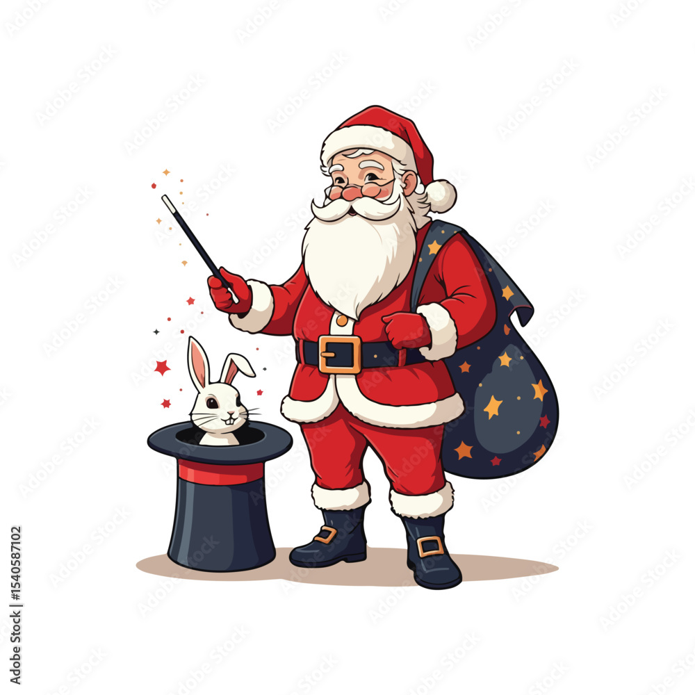Merry Christmas card with santa claus illustartion Christmas theme with Santa