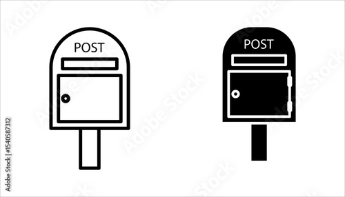 Mail box icon - Vector on whtie background
