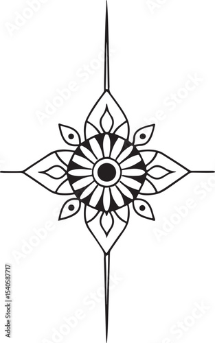 black and white flower