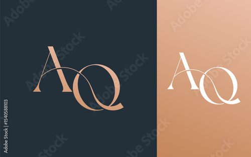 Initial letter AQ QA logo design vector illustration for couple, wedding, and business