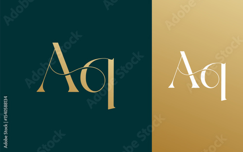 Initial letter AQ QA logo design vector illustration for couple, wedding, and business