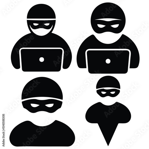 thief criminal robber icon logo isolated vector illustration on white background