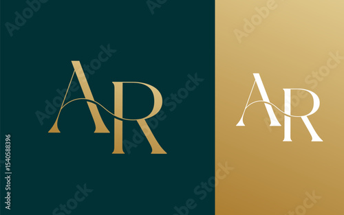 Initial letter AR RA logo design vector illustration for couple, wedding, and business