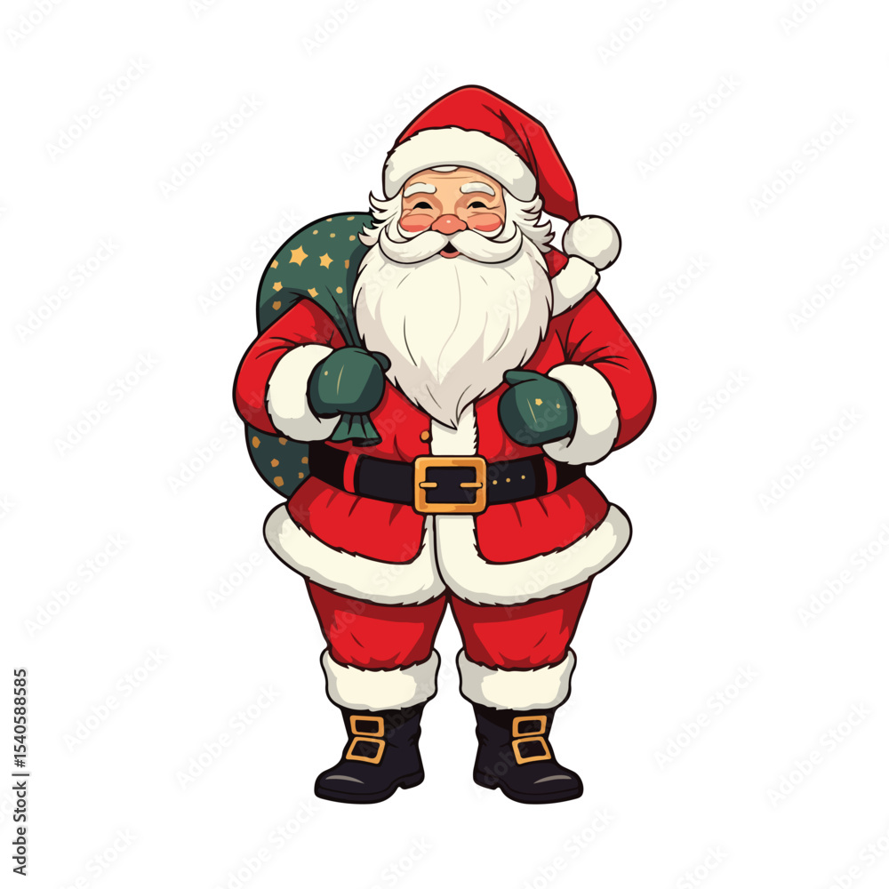 Merry Christmas card with santa claus illustartion Christmas theme with Santa